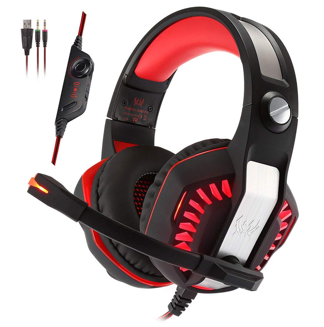 "GM-2 Game LED shinning Headphone black red colour"