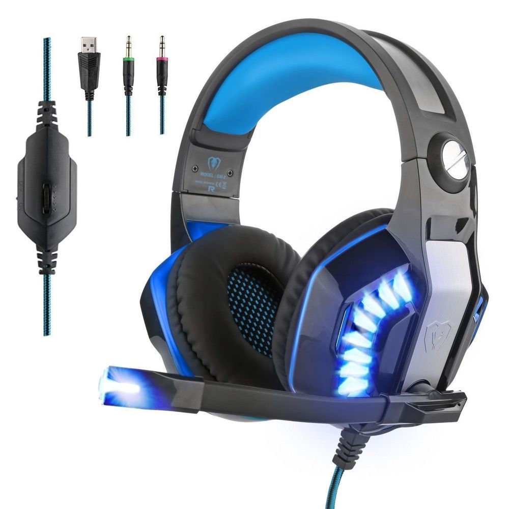 "GM-2 Game LED shinning Headphone black blue colour"