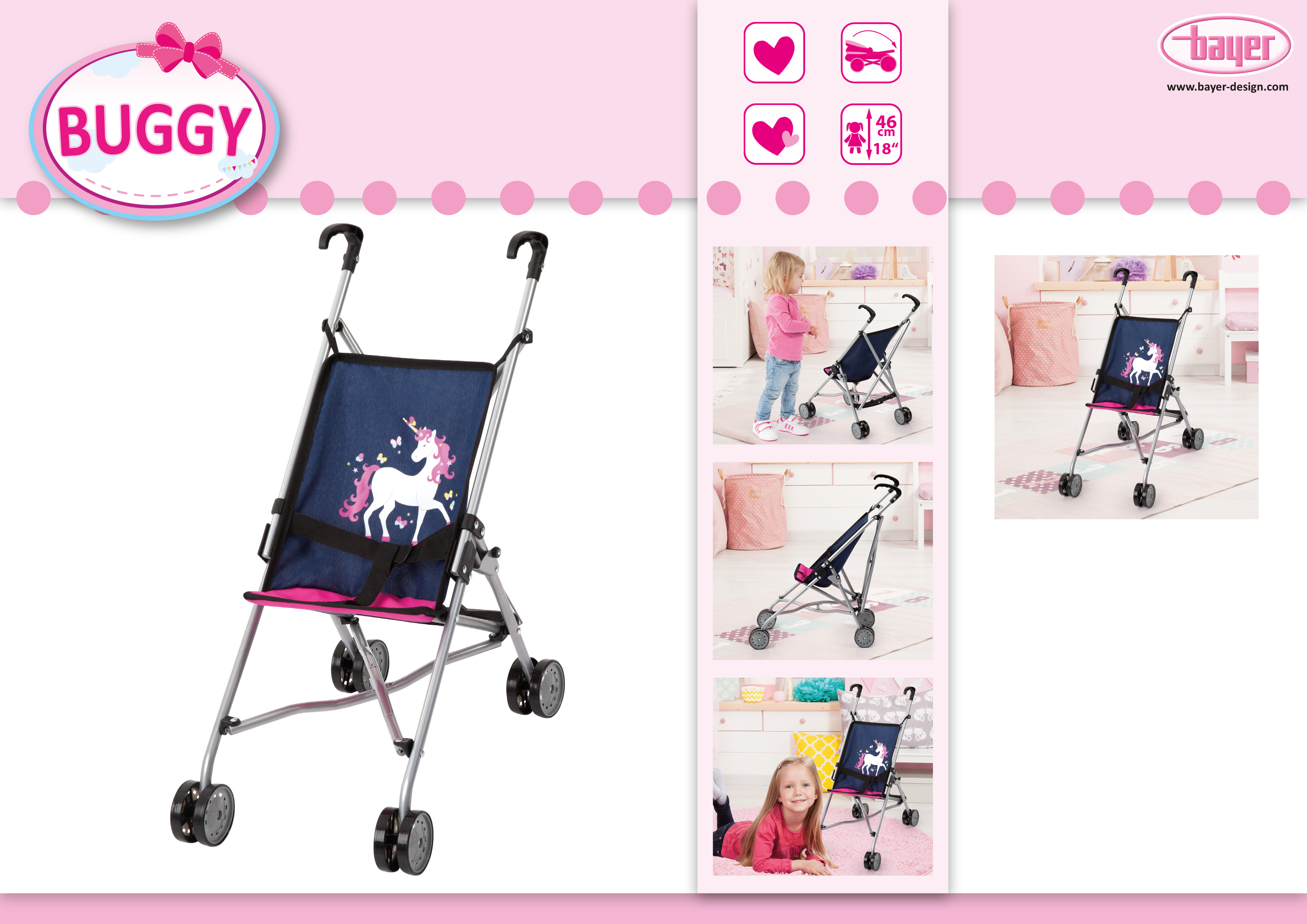 Коляска с Единорогом Dolls Buggy